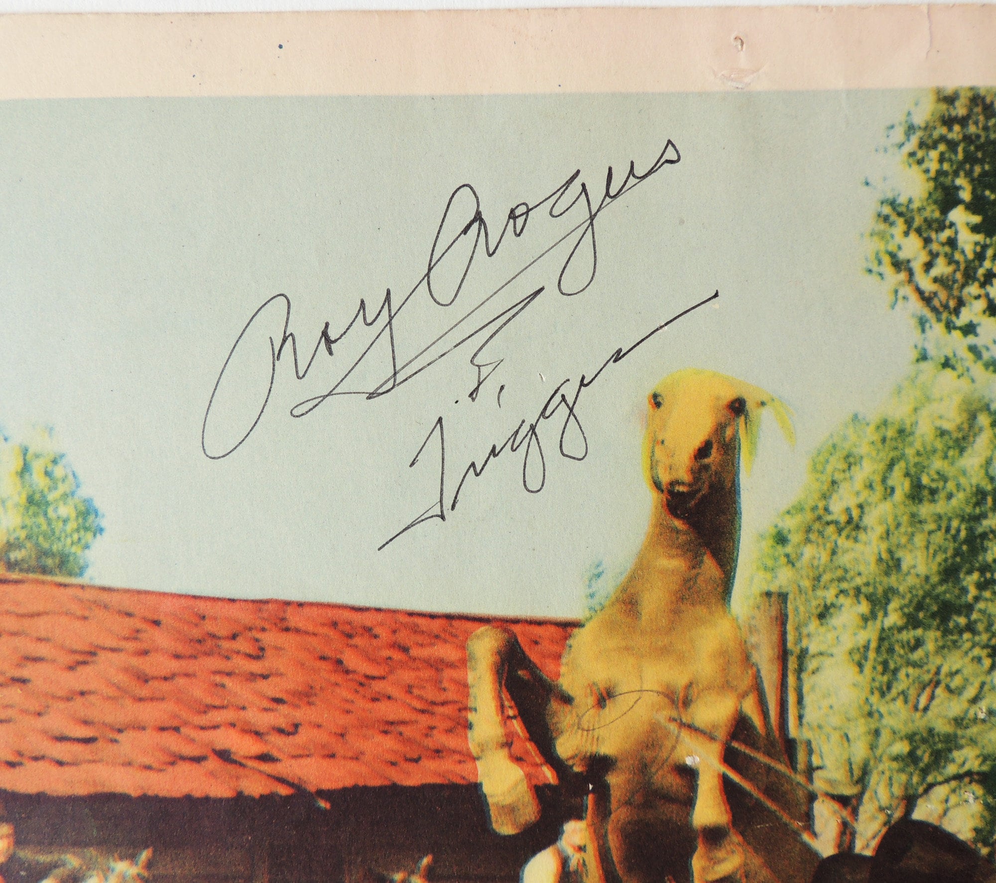 Roy Ruggery Autographed Roy Rogers Trigger Lobby Card for