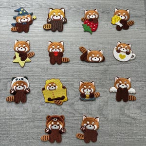 Selbstklebender roter Panda Patch, Fuzzy Sticker, Planer Sticker, Notebook Dekor, Journal Sticker, Roter Panda