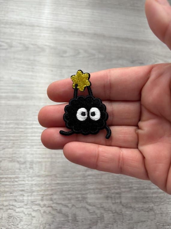 Self-Adhesive Soot Sprite Patch, Fuzzy Sticker, Planner Sticker, Notebook decor, Journal Sticker, Totoro