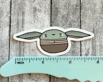 The Child Macaron Sticker - Vinyl Sticker - Kawaii - Planner Sticker - Character Art - Cute - Grogu