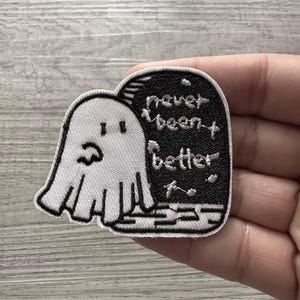 Cute Ghost Patch, Self Adhesive Patches, Sticker Patch, Halloween Patch, Kawaii Penguin Patch