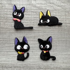 Jiji Cat Sticker Patch, Sticker Patch, Fuzzy Sticker, Planner Sticker, Notebook decor, Journal Sticker, Kiki’s Delivery Service