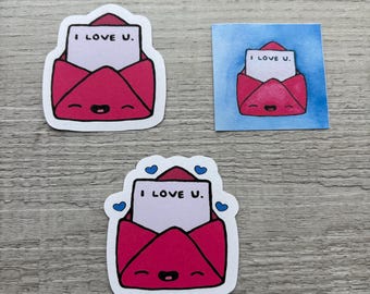 Love Love Sticker, Journal Sticker, Kindle Sticker, Love Letter, Sticker, Valentine