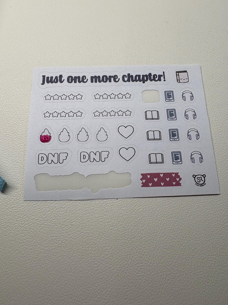 Book Rating Sticker Sheet, Book Club Stickers, Kindle Sticker ...