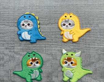 Parche de dinosaurio gato, parches autoadhesivos, parche adhesivo, Godzilla, parche Catzilla