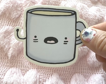 Adesivo per tazza da caffè, caffè kawaii, adesivo per pianificatore, caffè carino, tè, festa del tè, adesivo per tazza da tè - Stanley Art