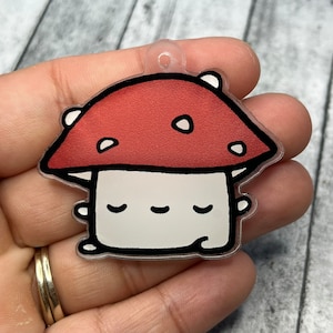 Mushroom Keychain - Cute Acrylic Charm - Kawaii Acrylic Keychain - Mushroom Gift - Kawaii Mushroom - Fungi Gift
