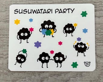Soot Sprite Sticker Sheet, Dust Bunny Sticker, Planner Sticker, Notebook decor, Journal Sticker, Totoro