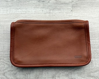 バッグ Vintage Coach Chunky Case makeup Pouch Vintage Coach New York Chunky Case Leather Makeup Kit Pouch