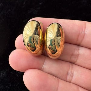 Vintage Christian Dior Gold Tone Clip On Earrings, Vintage Couture