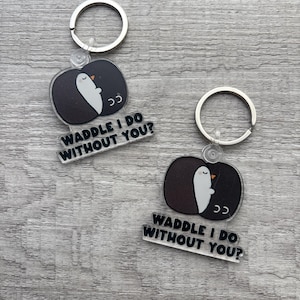 Penguin Keychain, Cute Bird charm, anniversary gift, Bag charm, Kawaii Keychain