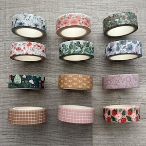 Washi Tape - Journaling - Planner - Mushroom Washi - Leaves Washi