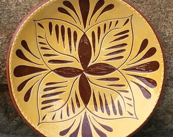 Slipware Plate SP115 Folk Art Pottery made in Pennsylvania
