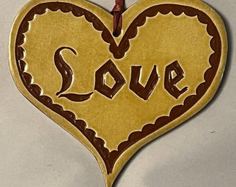 LOVE Redware Ornament - H99