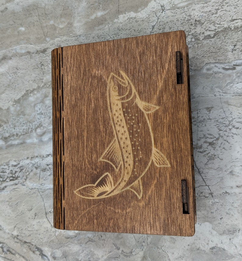 Fly Box Laser Engraved With Living Hinge Etsy