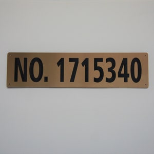 Coast Guard Documentation Placard, Vessel Official Number