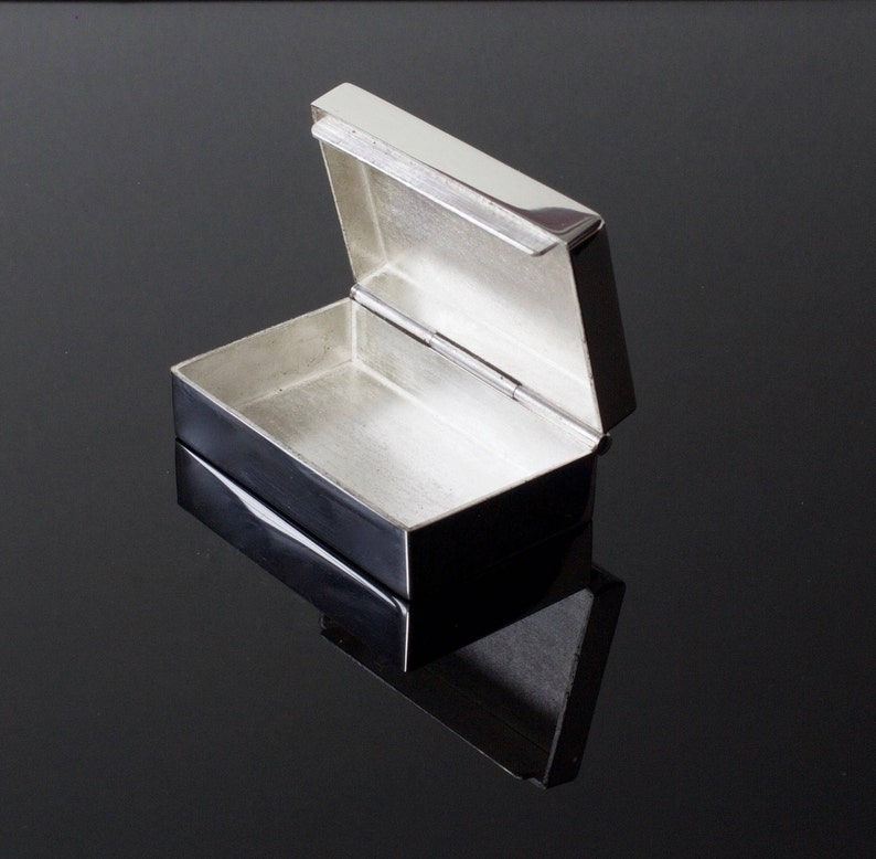 Elegant Sterling Silver Pill Box Simple Modern Box Etsy