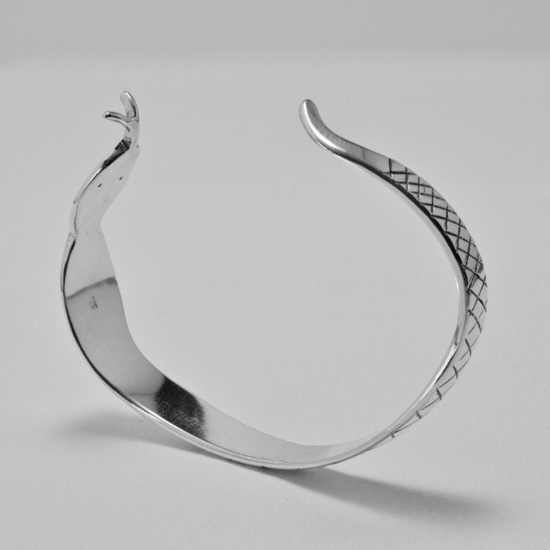 Snake Cuff Bracelet Sterling Silver Cuff Bracelet Red Etsy