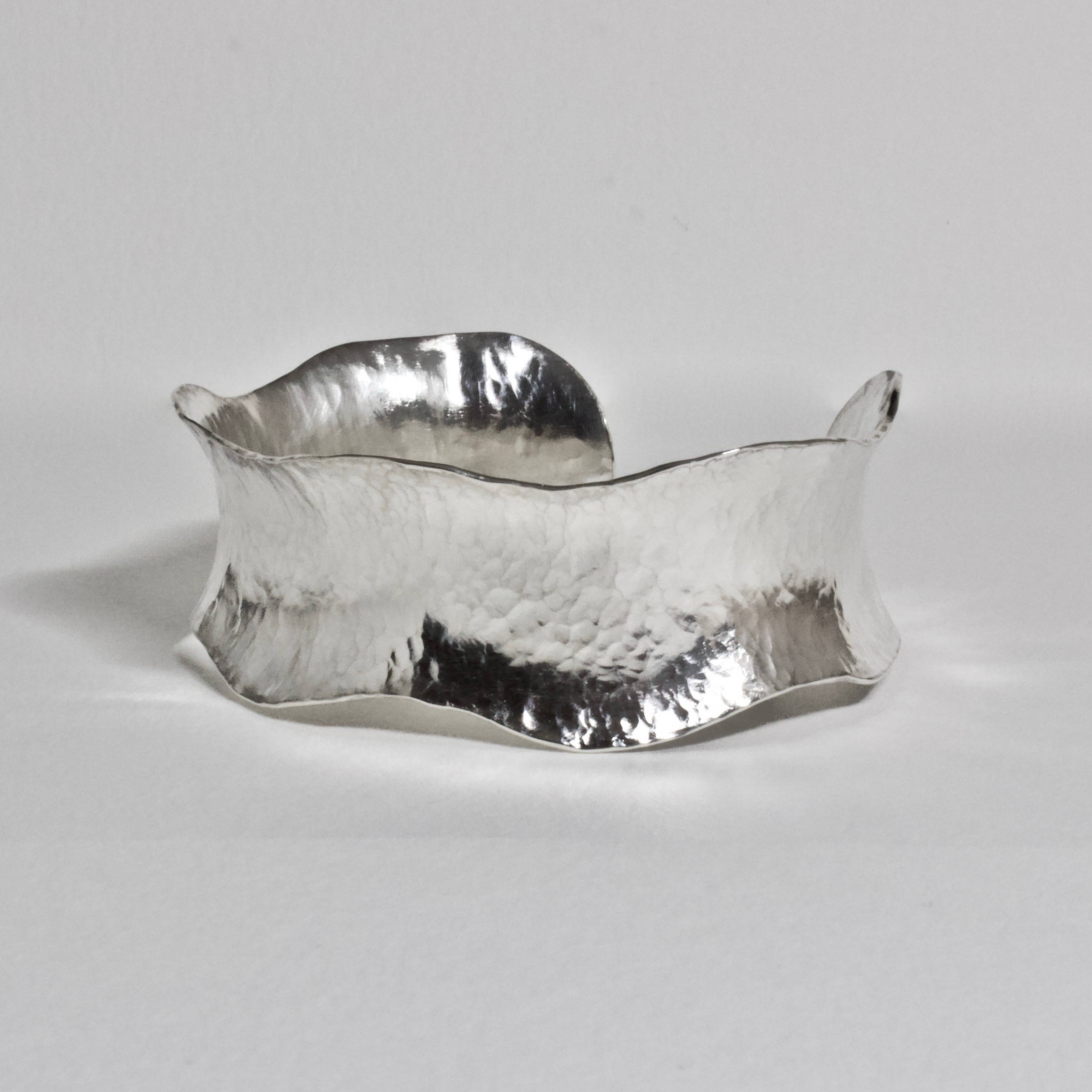 Silver Cuff Bracelet Anticlastic Cuff Bracelet Hammered Cuff Etsy