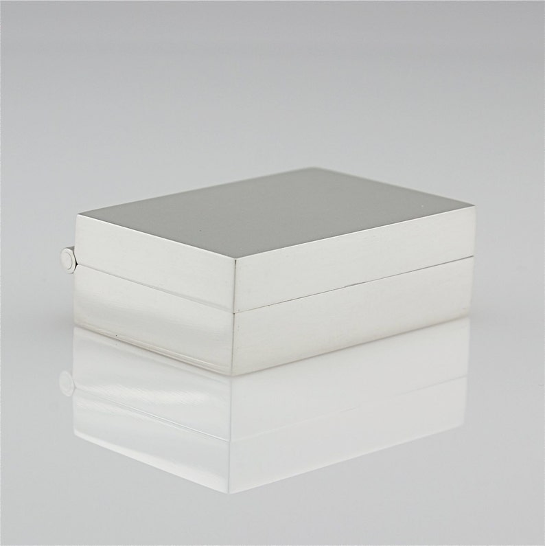 Elegant Sterling Silver Pill Box Simple Modern Box Etsy