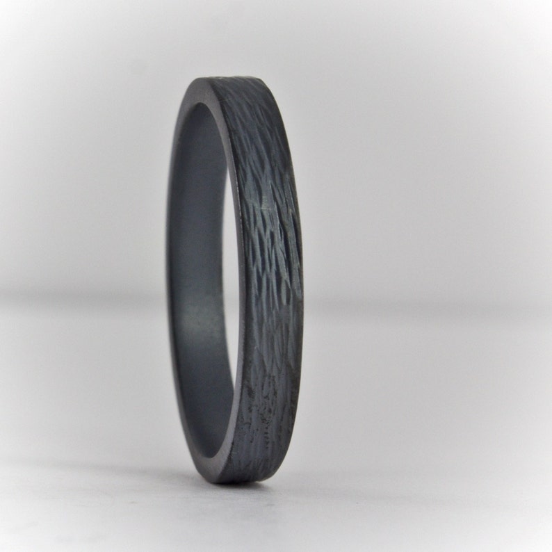 Organic Ring Blackened Sterling Silver Ring Wedding Band Promise Ring Oxidized Sterling Textured Ring Tree Bark Ring Hammered Ring