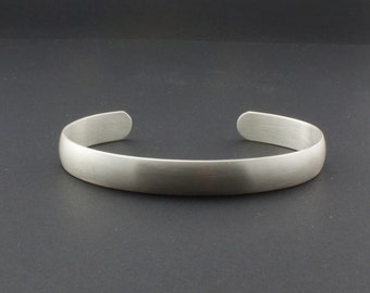 Sterling Silver Cuff Bracelet  - Satin Finish - Handcrafted Cuff - Unisex - Domed Cuff Bracelet - Simple Elegant Bracelet  - Made To Order