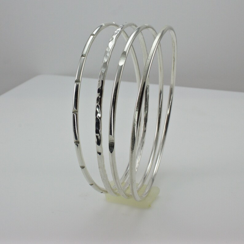 Sterling Silver Bracelets Extra Large Size Bangle Set XL Etsy