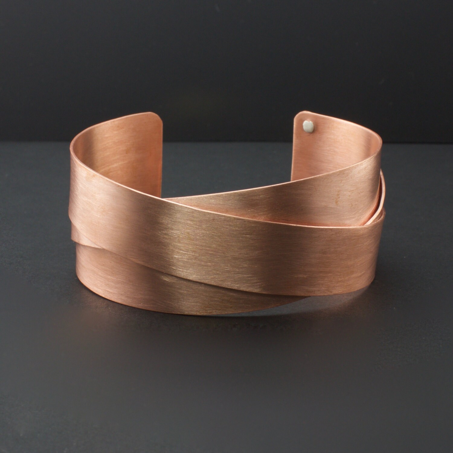 Woven Copper Cuff Bracelet Mens Cuff Bracelet Riveted Cuff Etsy
