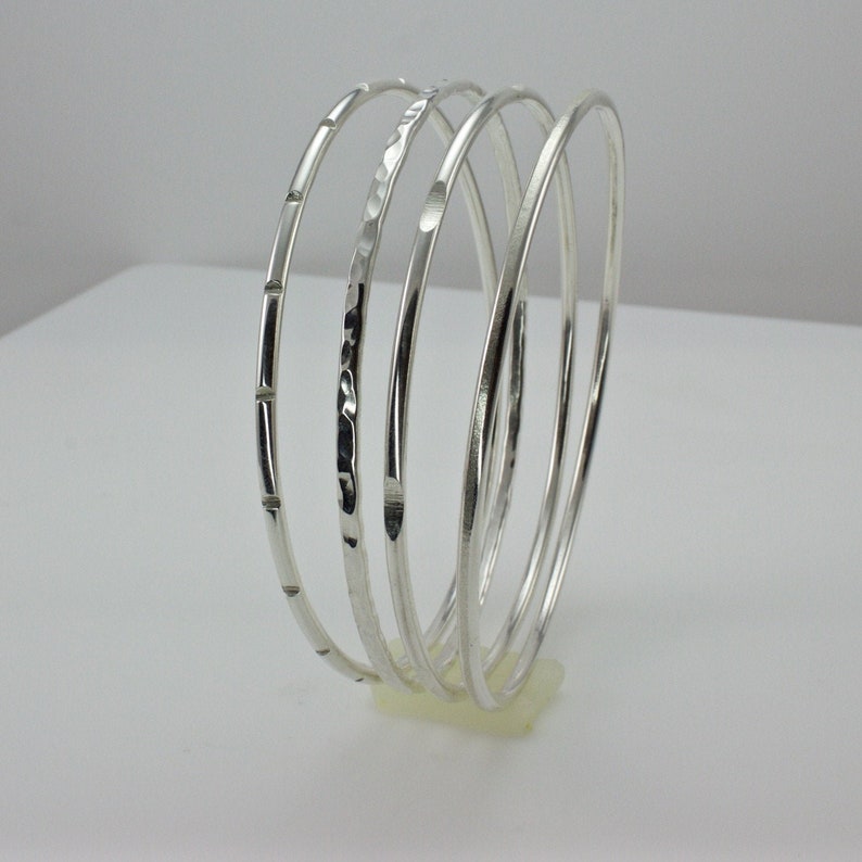 Sterling Silver Bracelets Extra Large Size Bangle Set XL Bangles Hand