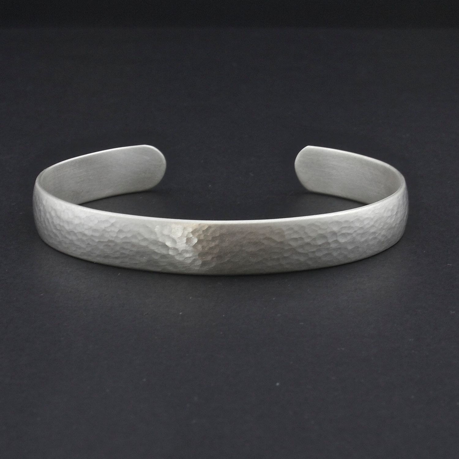Sterling Silver Cuff Bracelet Hammered Cuff for Men or Women Domed Cuff