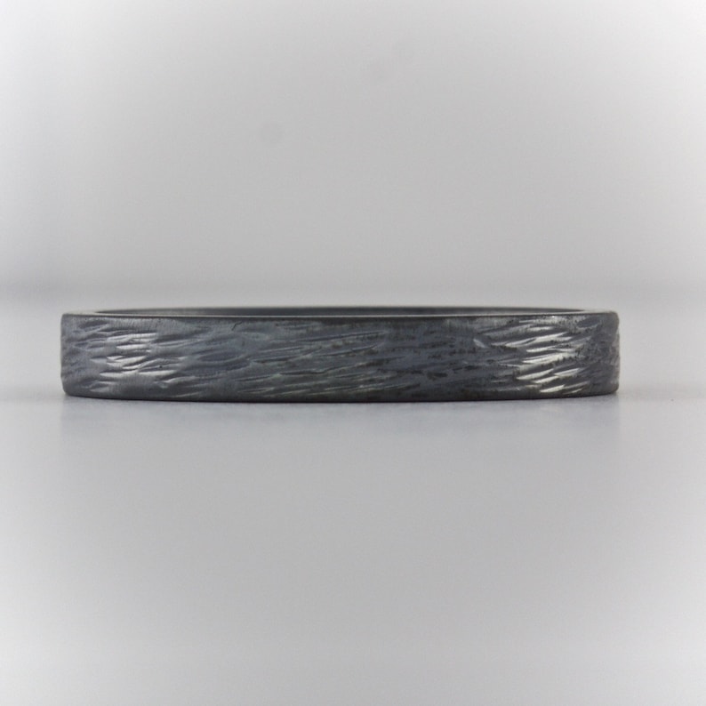 Organic Ring Blackened Sterling Silver Ring Wedding Band Promise Ring Oxidized Sterling Textured Ring Tree Bark Ring Hammered Ring