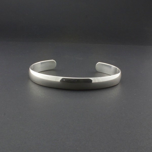 Sterling Silver Cuff Bracelet  - Handcrafted Cuff for Men or Women - Domed Cuff Bracelet - Simple Elegant Artisan Jewelry - Made To Order