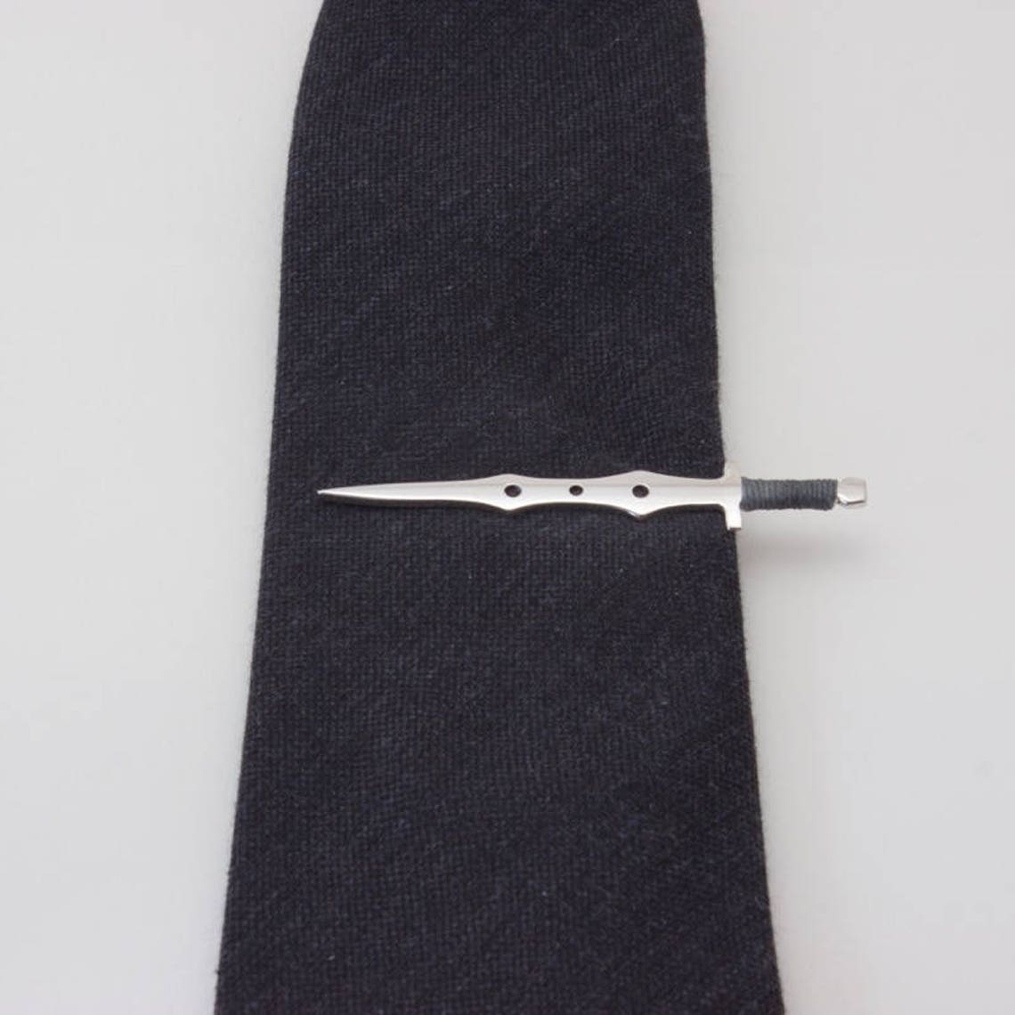 Sterling Silver Sword Tie Bar, Fantasy Sword Tie Clip, Unique Tie