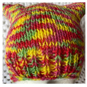 Beginner Kitty Kat Beanie Pattern, Animal Ears Hat Knitting Pattern, Knitting Pattern for Beginners, Instant Download pdf, Cat Ears Hat