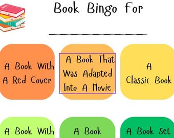 Bookish Bingo Cards: Reading Challenge, Book Club Activity (PDF Printable)
