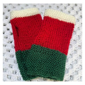 Fingerless Gloves, Red Green Gloves, Knit Gloves Women, Christmas Gloves, Hand Knit Gloves, Handmade Mitts, Striped Knit Gloves
