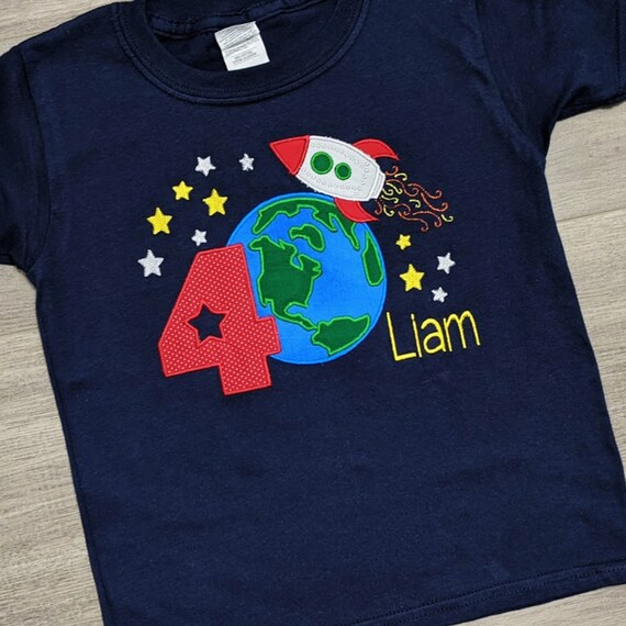 Personalised I am 3 Space Birthday Hoodie Third Birthday Top Custom Rocket