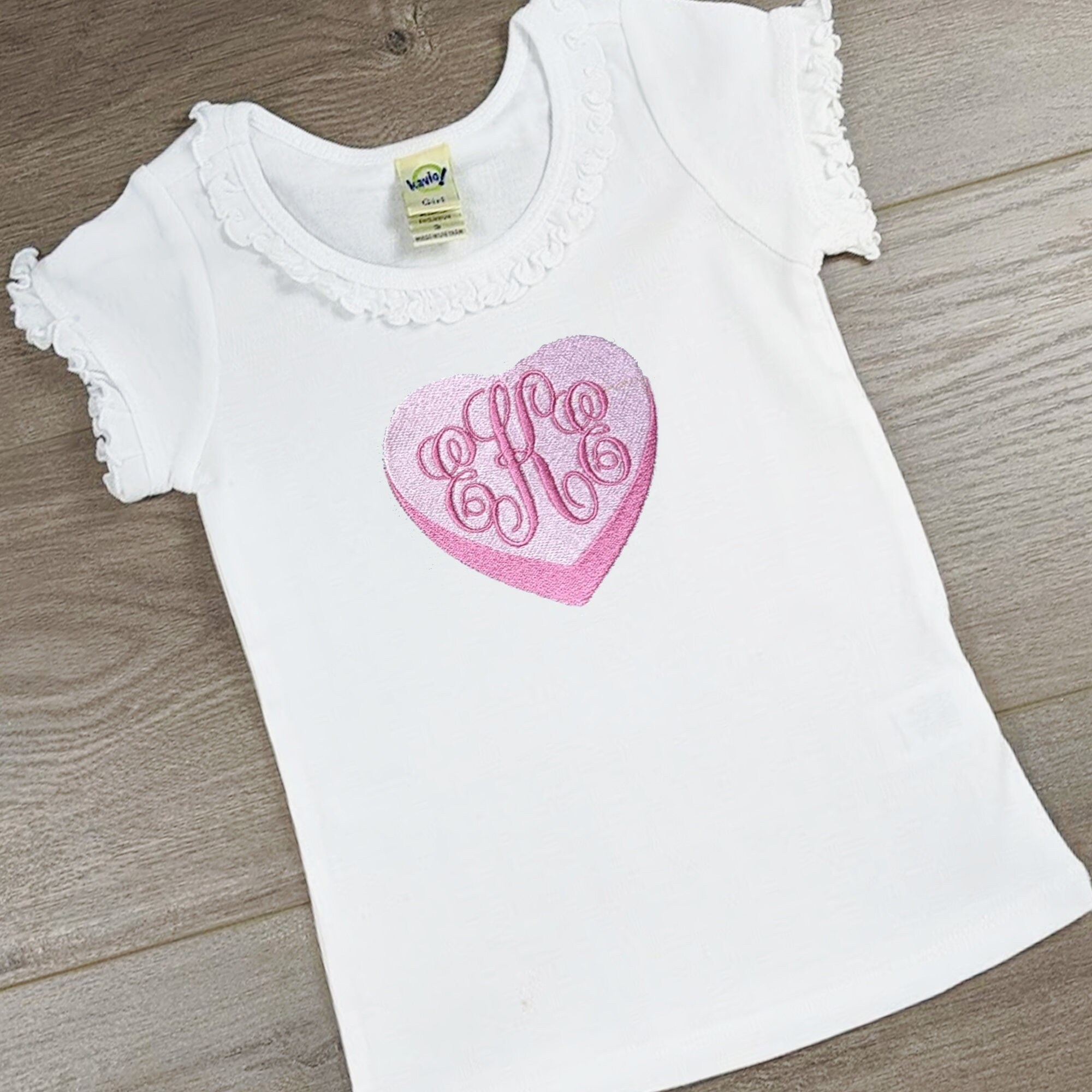 Toddler Girls Long White Be Mine Valentines Day T-Shirt Candy Heart Shirt 