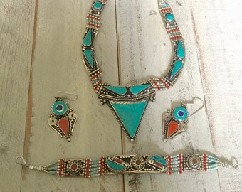 Details about   N4983 Tribal Strand Glass beads bone gypsy handmade FASHION NECKLACE TIBETAN 