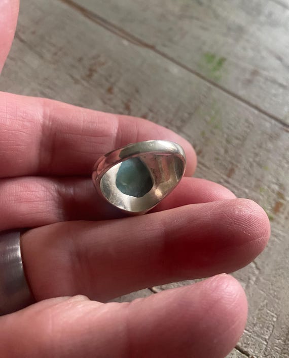 CHRISTMAS SALE: Solid Larimar Sterling Silver Rin… - image 4