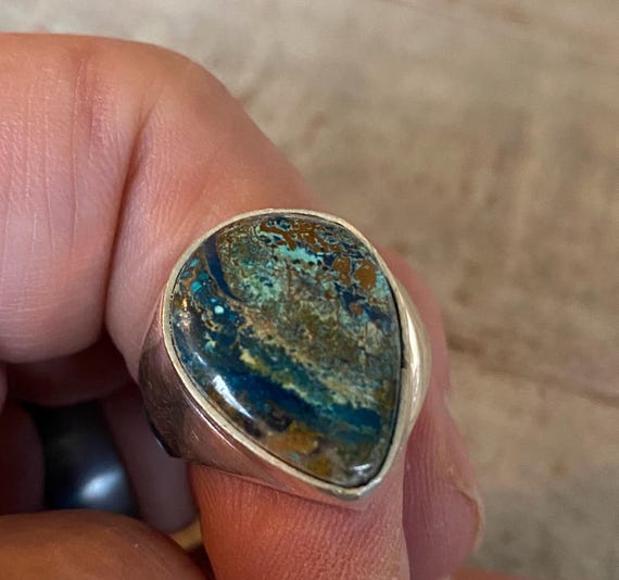 Beautiful Multi-Color Teardrop Chrysocolla Gemsto… - image 2