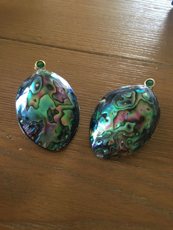 SPRING/SUMMER SALE: Natural Dome Stud Abalone Dang