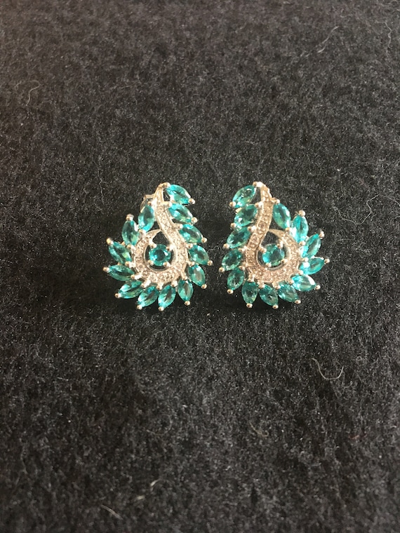 SPRING Sale: Rich Blue Aquamarine Earring Gemston… - image 1