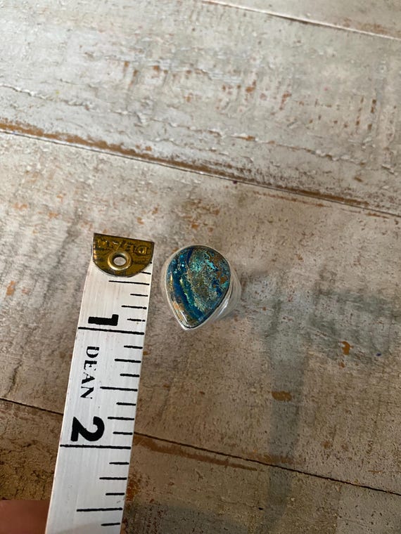 Beautiful Multi-Color Teardrop Chrysocolla Gemsto… - image 8