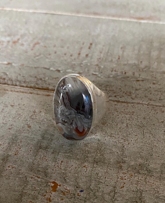 Gorgeous Amber Solitaire Ring - Rectangle Solitai… - image 2