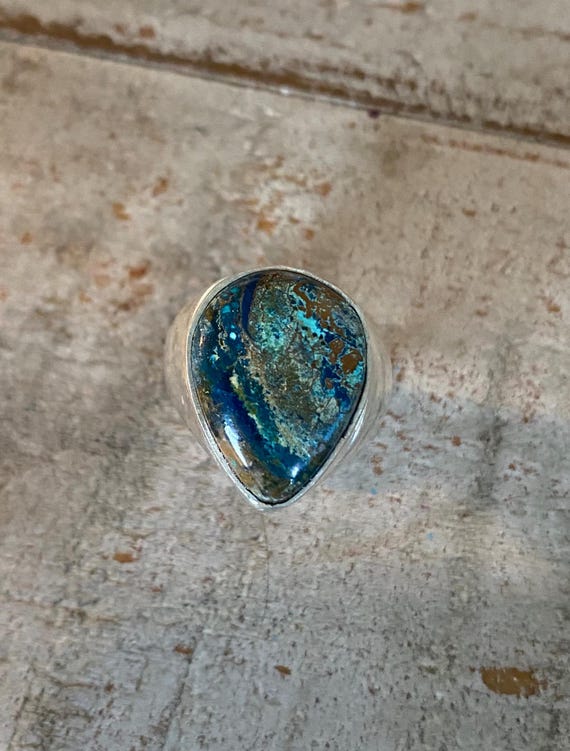 Beautiful Multi-Color Teardrop Chrysocolla Gemsto… - image 1
