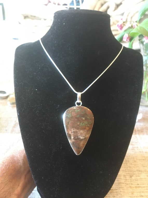 Beautiful Teardrop Mexican Laguna Agate Pendant N… - image 10