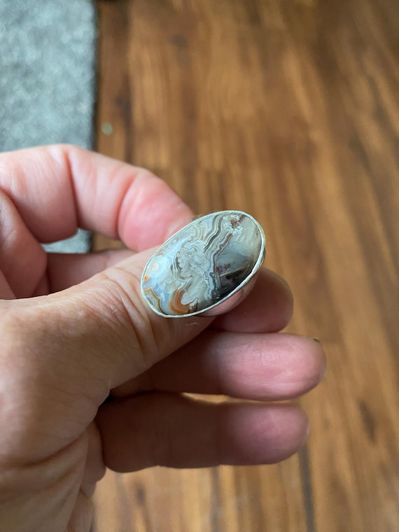 Gorgeous Amber Solitaire Ring - Rectangle Solitai… - image 4