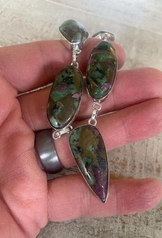 Beautiful 17" (adjustable) Copper Ruby Zoisite Ne… - image 5