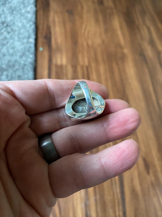 Gorgeous Amber Solitaire Ring - Rectangle Solitai… - image 6